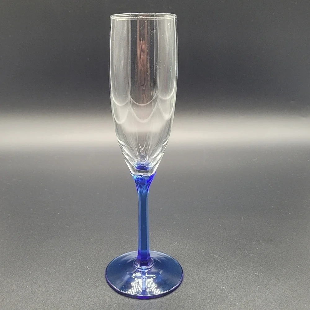 Vintage Blue Libbey Domaine Champagne Glass Flute (Replacement)​​​